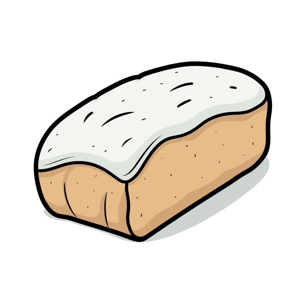 Freshly baked bread with white frosting on top displayed on a simple background vector