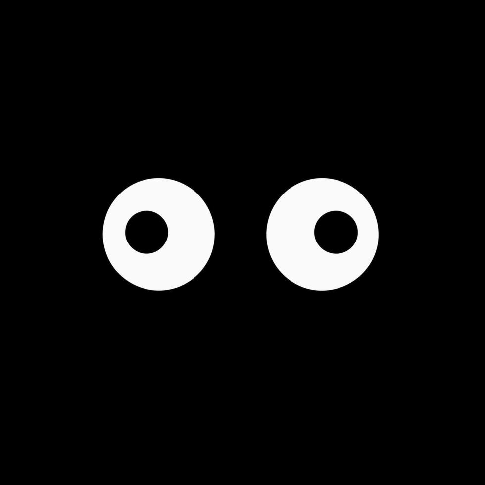 Eyes in contrast emerge from a dark background, creating an engaging visual effect vector