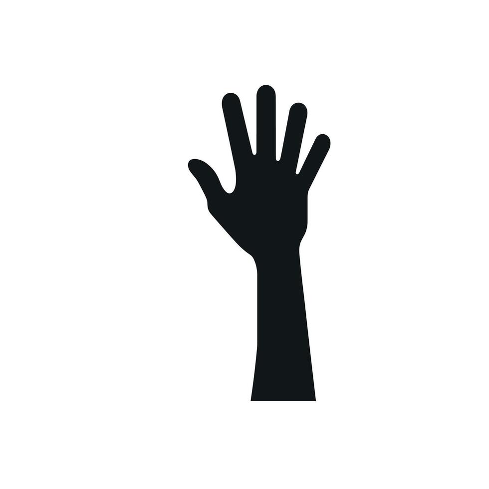 Hand raised in a gesture of greeting or communication during a social interaction vector
