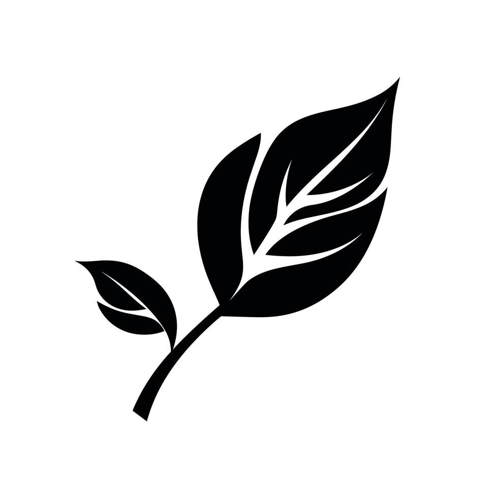 Black leaf silhouette representing nature and eco-friendly concepts in design vector