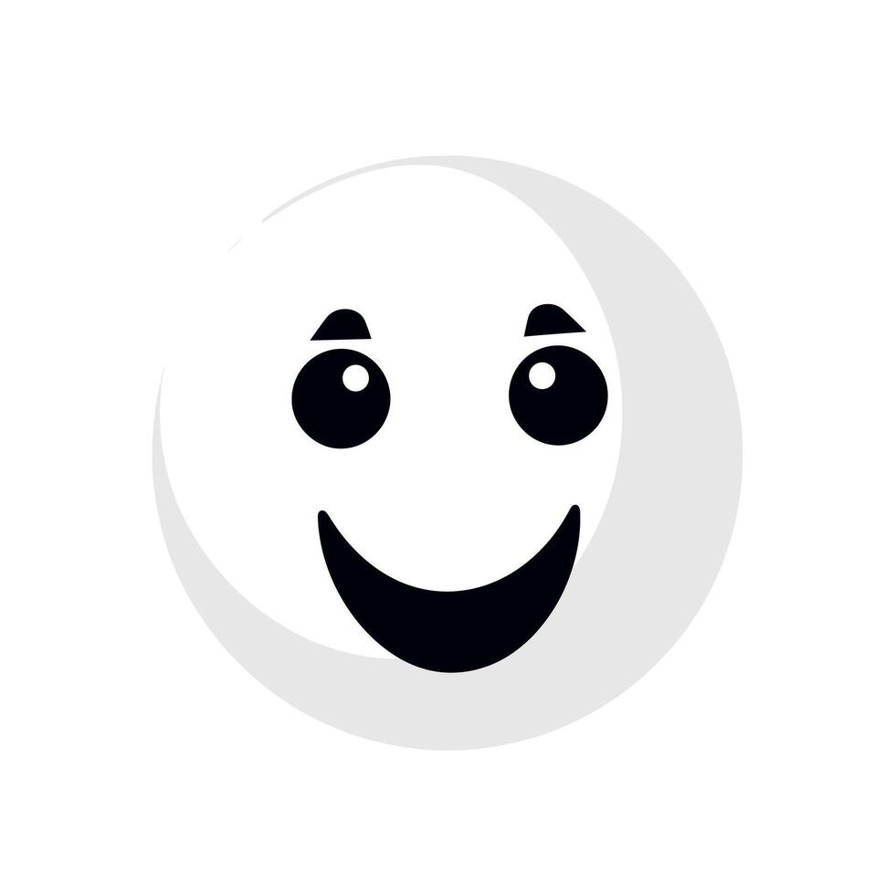 Smiling cartoon emoji with cheerful expression on a white background vector