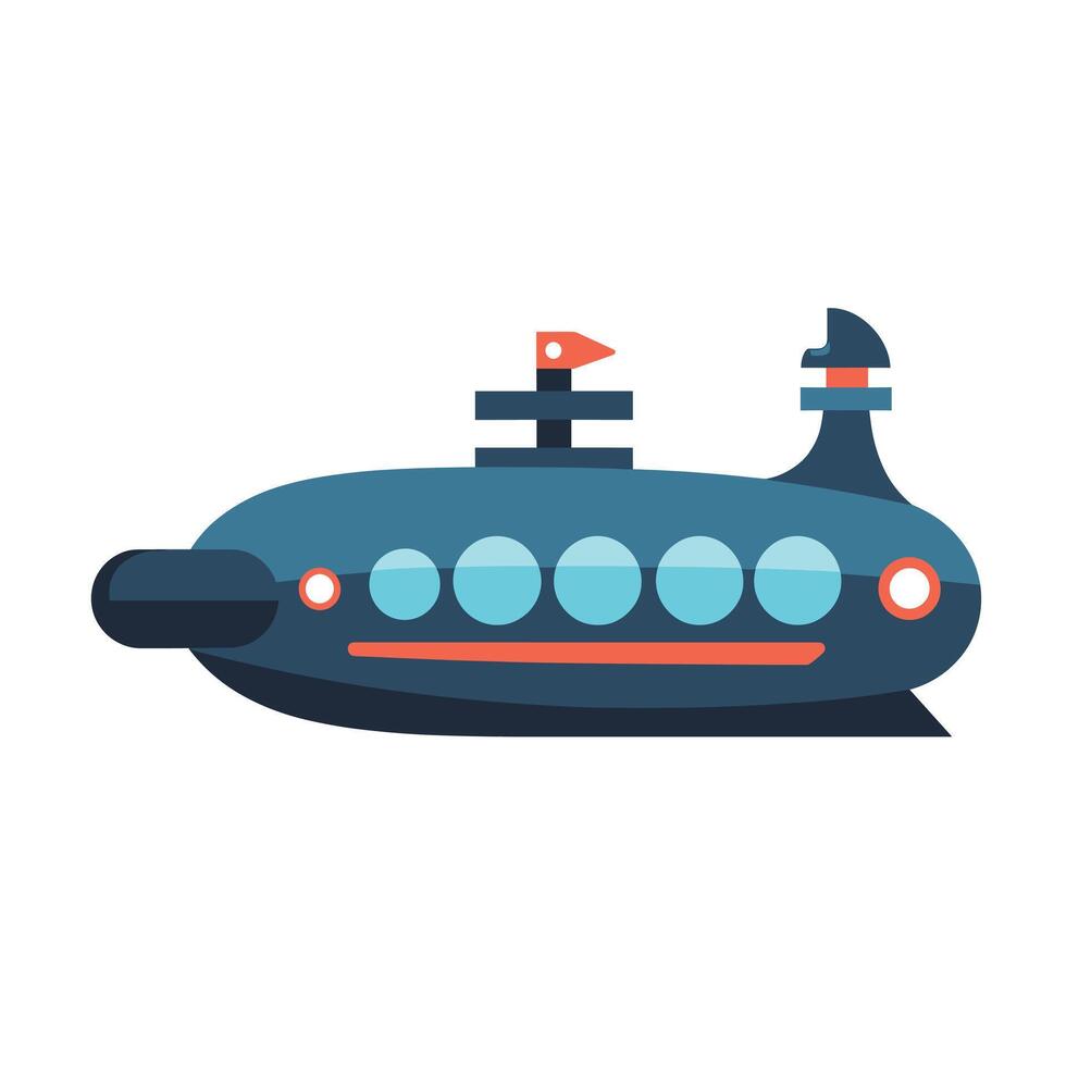 Unique submarine design showcasing vibrant colors and distinct features in a playful style vector