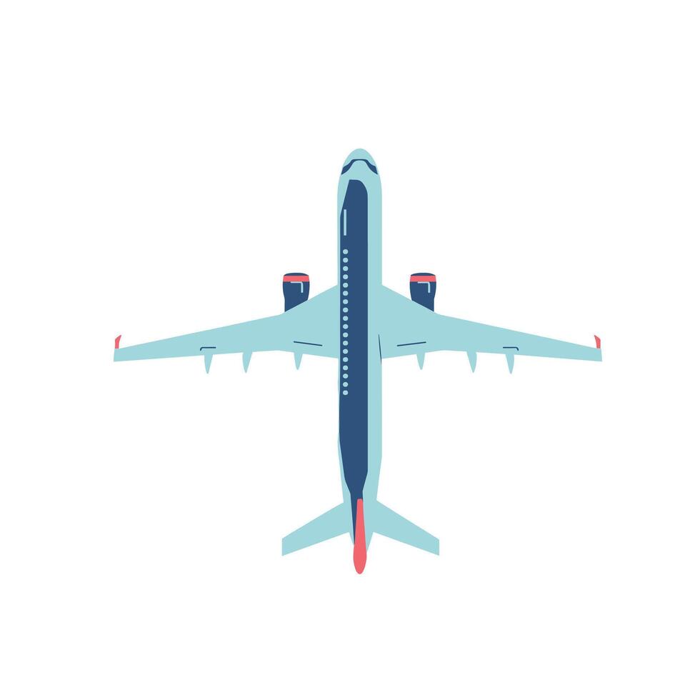 Aircraft flying above with a clear blue background during daytime vector