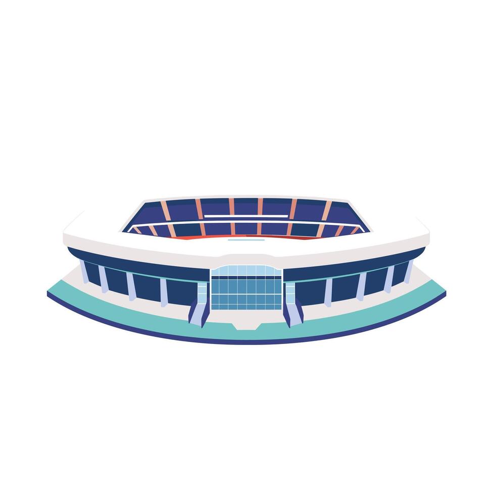 Modern sports stadium design showcasing an innovative architectural approach and structure vector