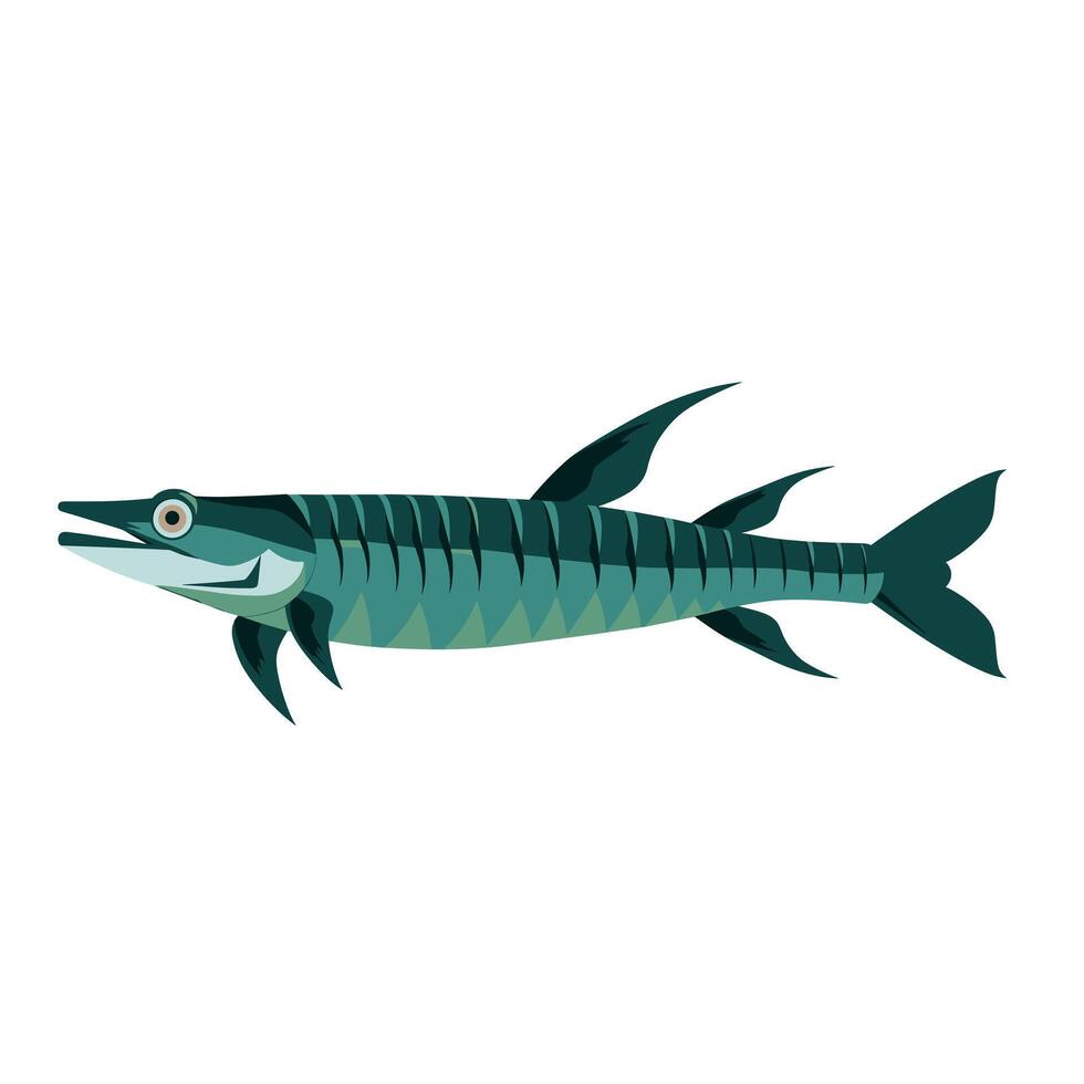 Colorful illustration of a marine fish swimming in deep water vector