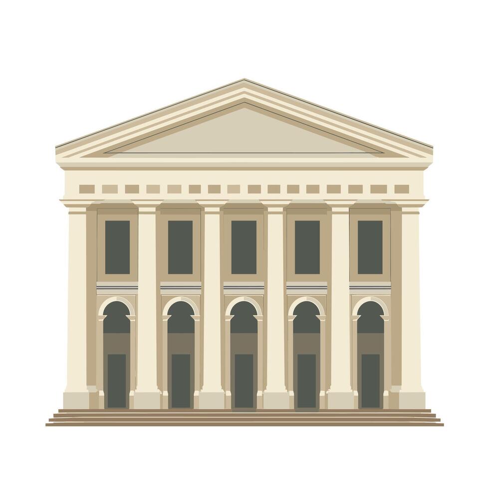 Architectural masterpiece featuring grand columns and classical design in a historical setting vector