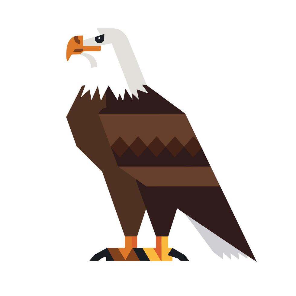 Unique geometric representation of an eagle in a modern art style showcasing vivid colors vector