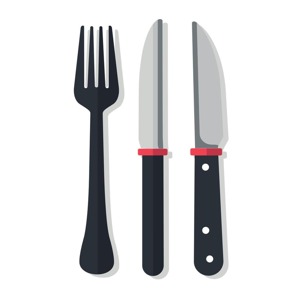 Stylish fork and knife set on a clean background for modern dining experience vector