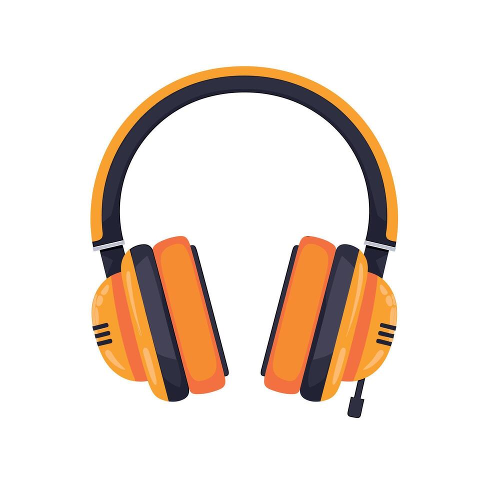 Colorful headset with microphone for gaming and audio experience vector