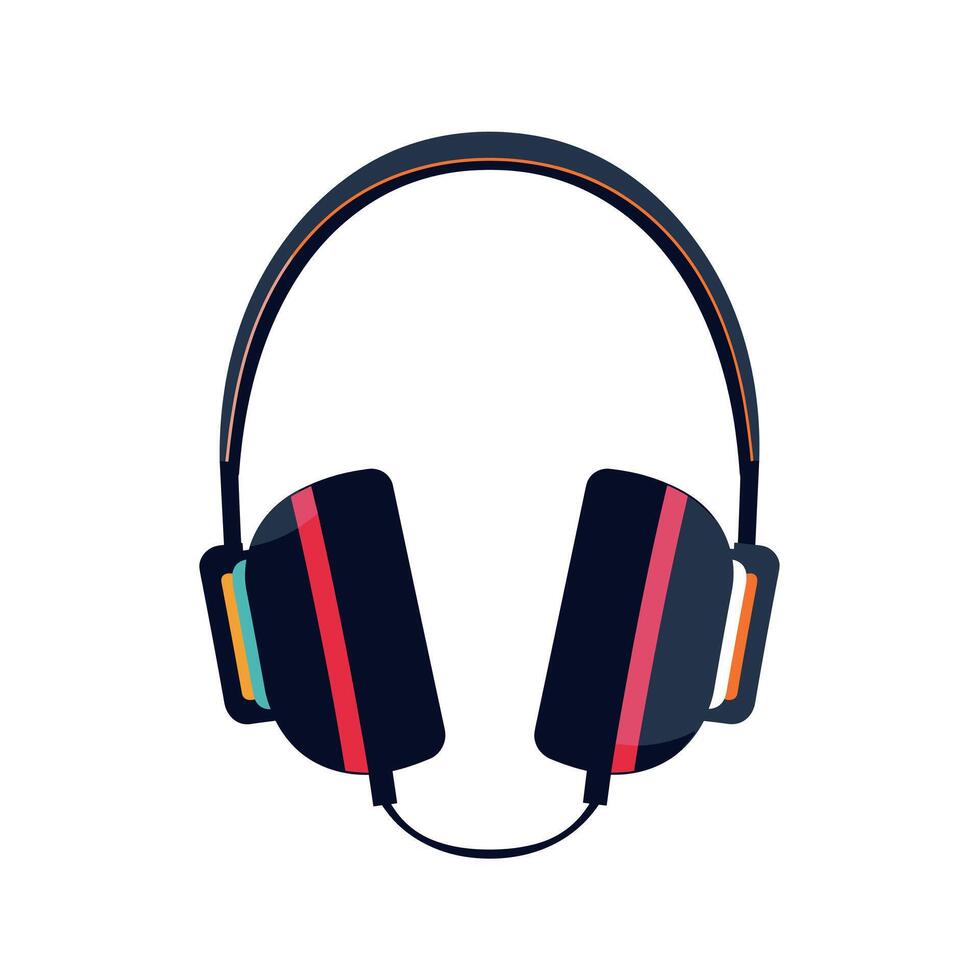 Headphones design featuring bold colors and modern style for music enjoyment vector