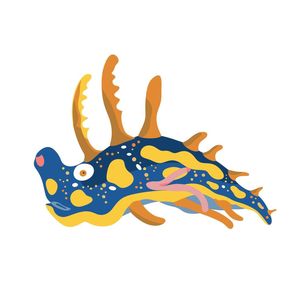 Colorful sea creature with unique features found in coral reefs of the ocean vector