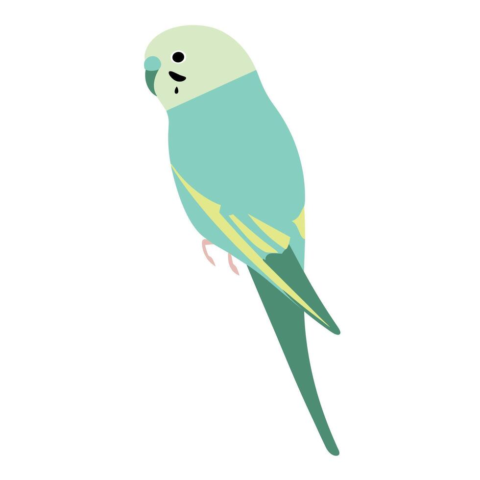 Colorful parakeet perched gracefully on a branch in a serene environment vector