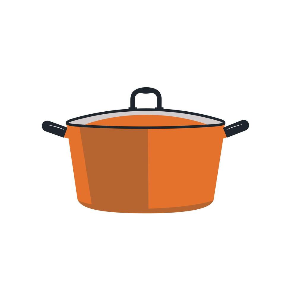 Cooking pot sits on a clean surface ready for meal preparation in a home kitchen vector