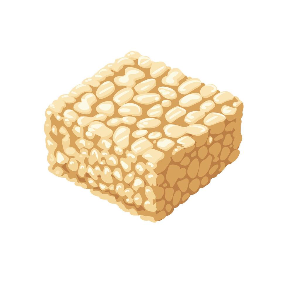 Classic rice candy block with unique texture and shape shown against a plain background vector