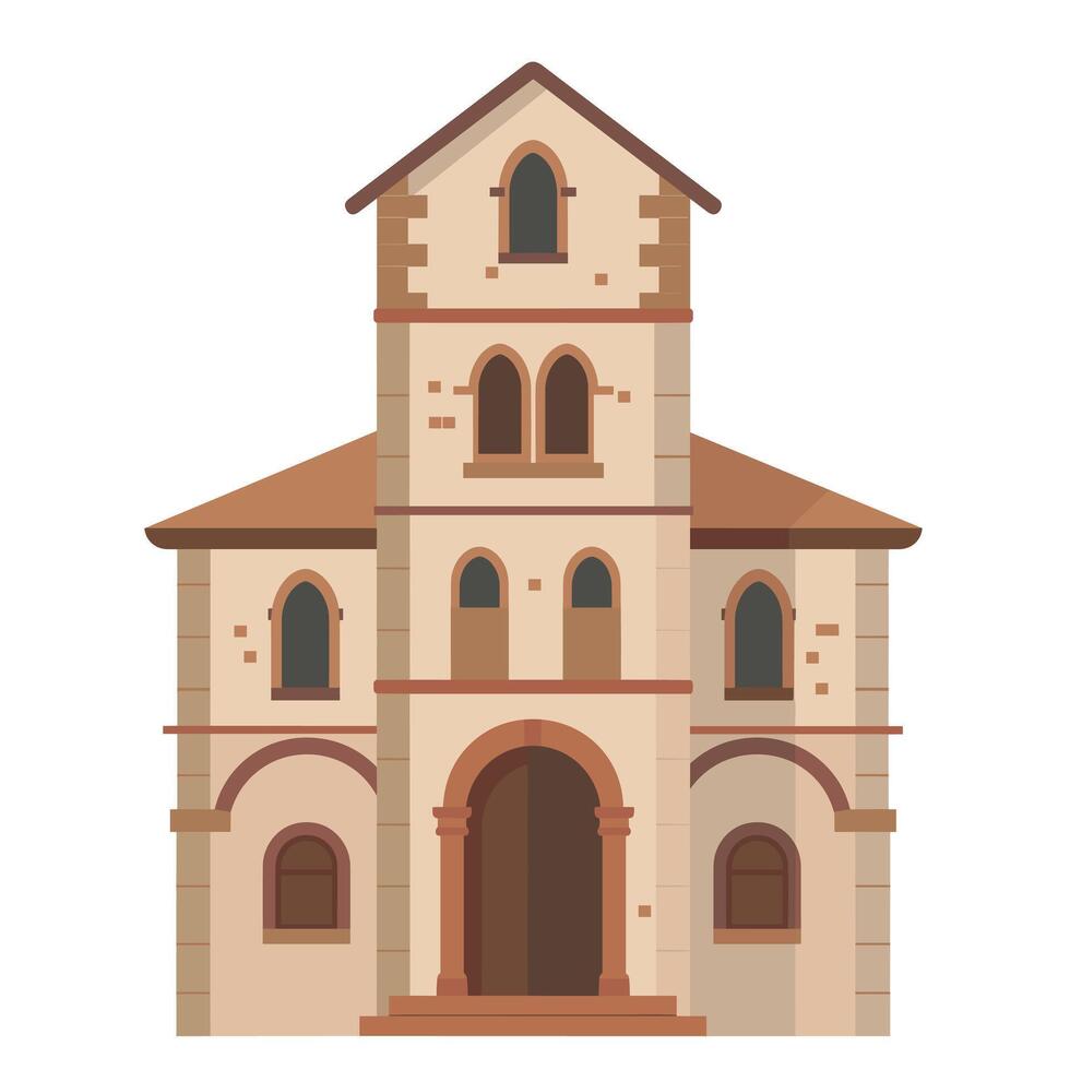Beautiful historical building with ornate architecture in bright colors vector