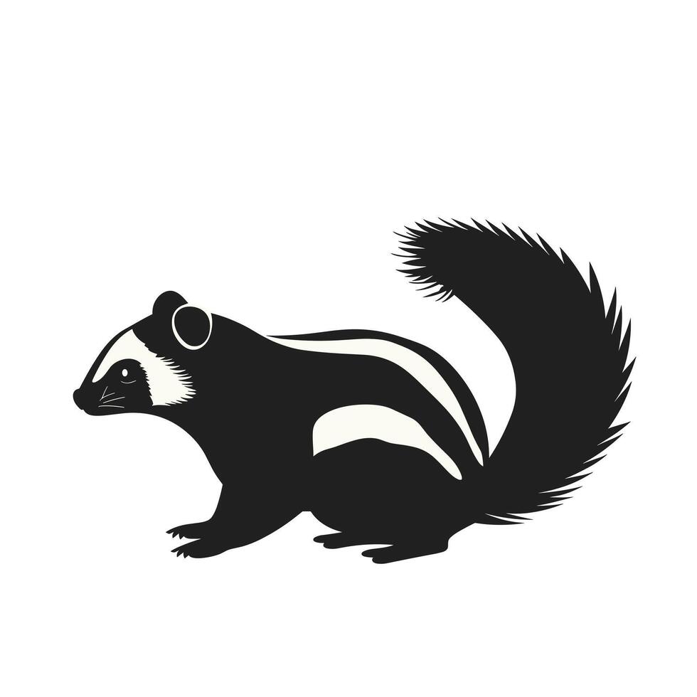 Black and white illustration of a stylized raccoon in a playful pose vector