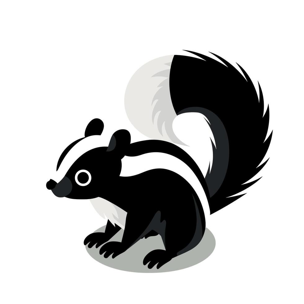 Colorful cartoon illustration of a skunk in a playful pose vector