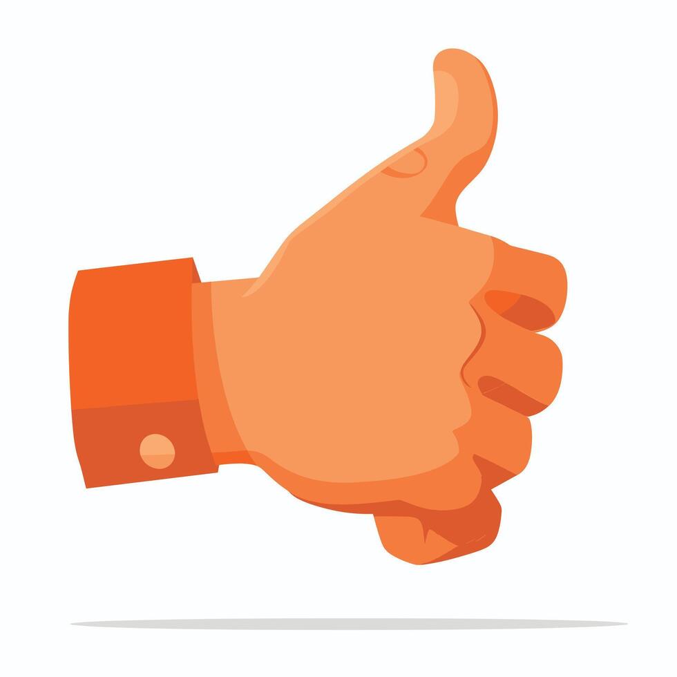 Creative hand gesture showing thumbs up against a light background for positive feedback vector