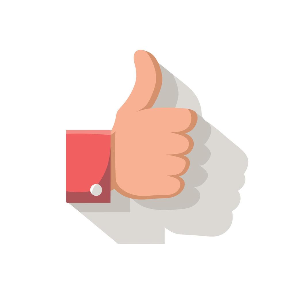 Hand with thumbs up gesture expressing positivity and approval in a minimalist style vector