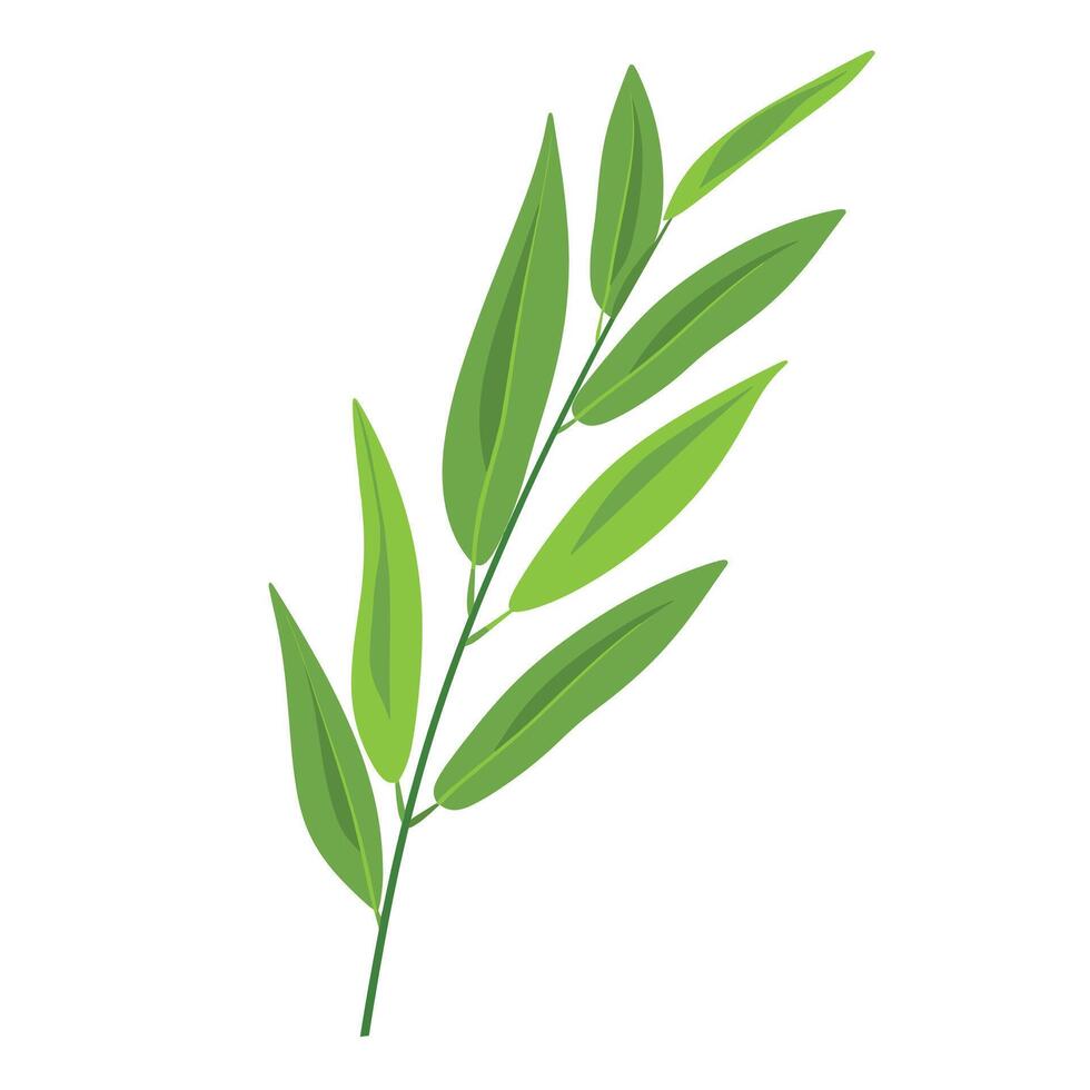 Fresh green leaves showcasing vibrant colors of nature in a minimalist style vector