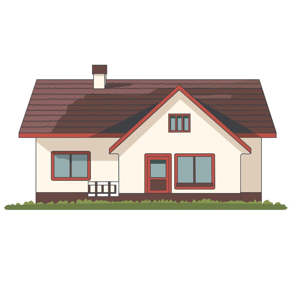 Cozy suburban house with a front porch in a peaceful neighborhood setting vector