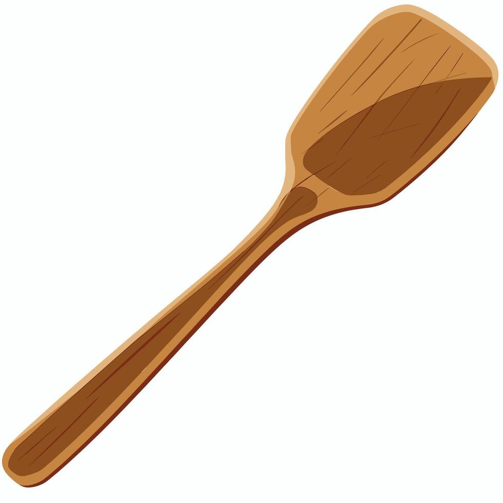 Wooden spatula used for cooking and baking in the kitchen vector