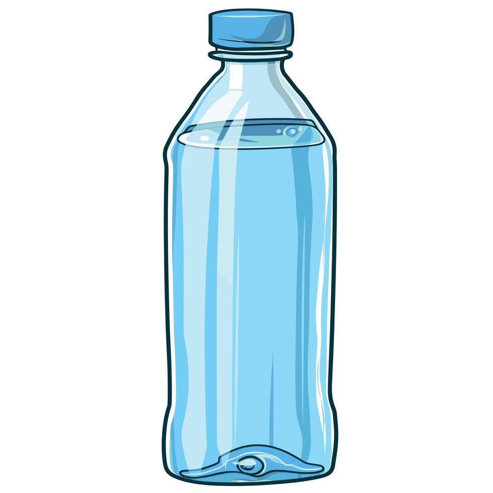 Clear plastic water bottle filled with clean water ready for hydration vector