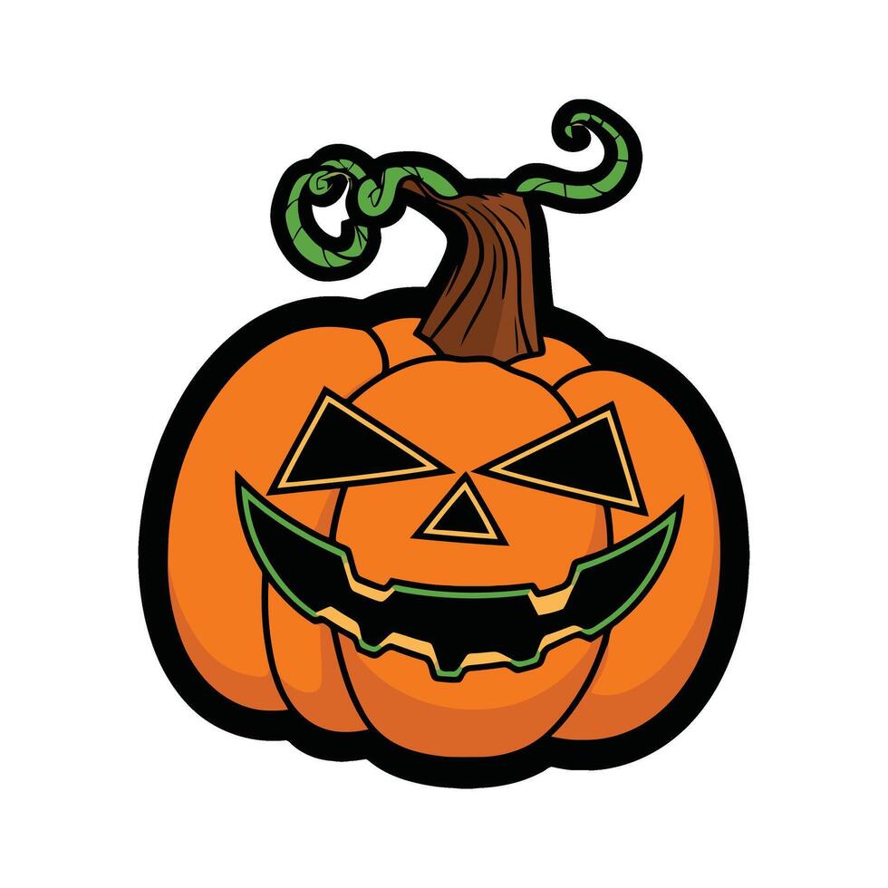 Halloween pumpkin with face vector