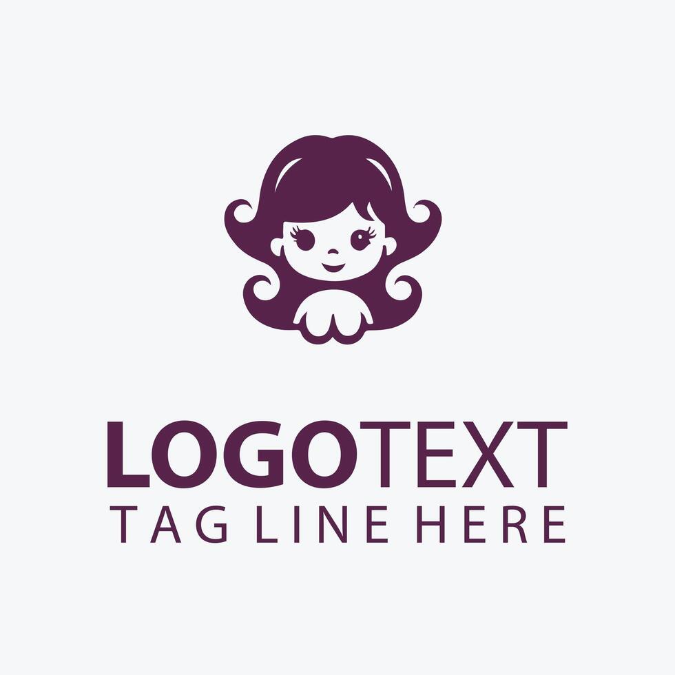 Adorable Baby Doll Logo vector
