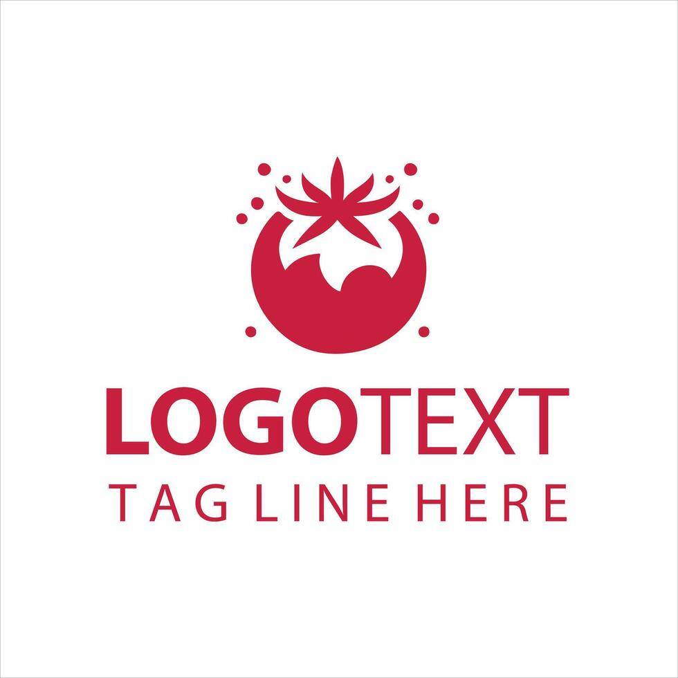 Purely Red Tomato Logo vector