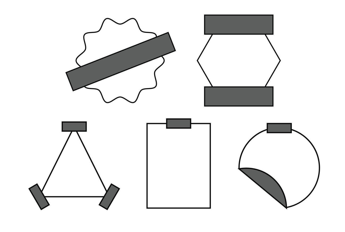 Icon element sticker geometric tape unique design vector