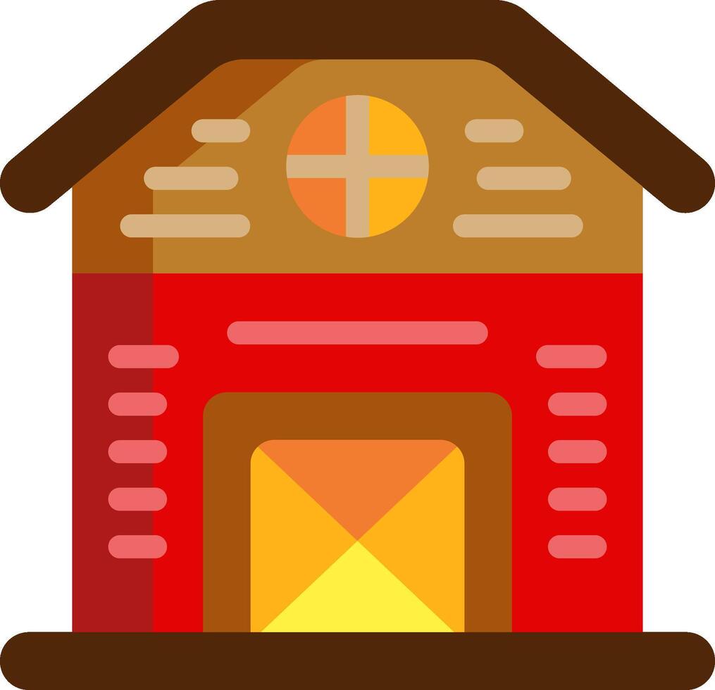 A red barn with a window and a door vector
