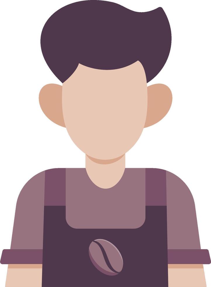 A man in an apron with a coffee bean on his head vector