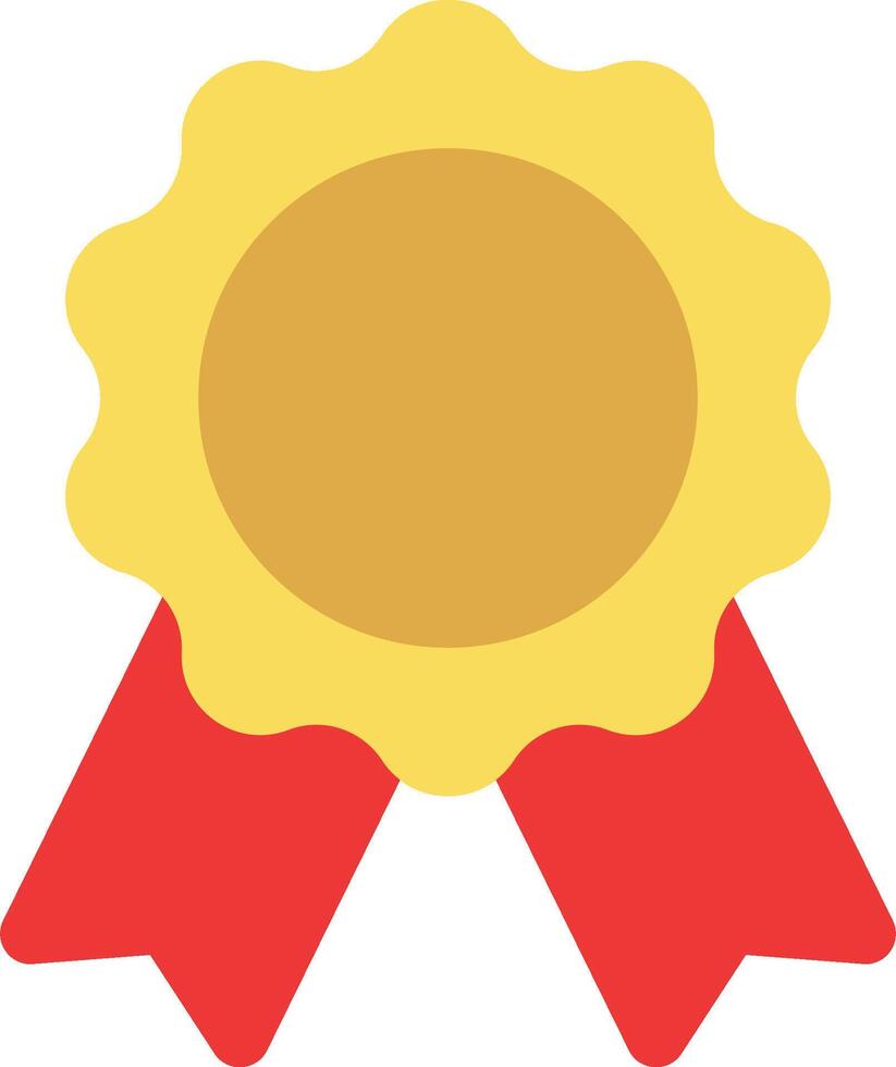A yellow award ribbon with red ribbon vector
