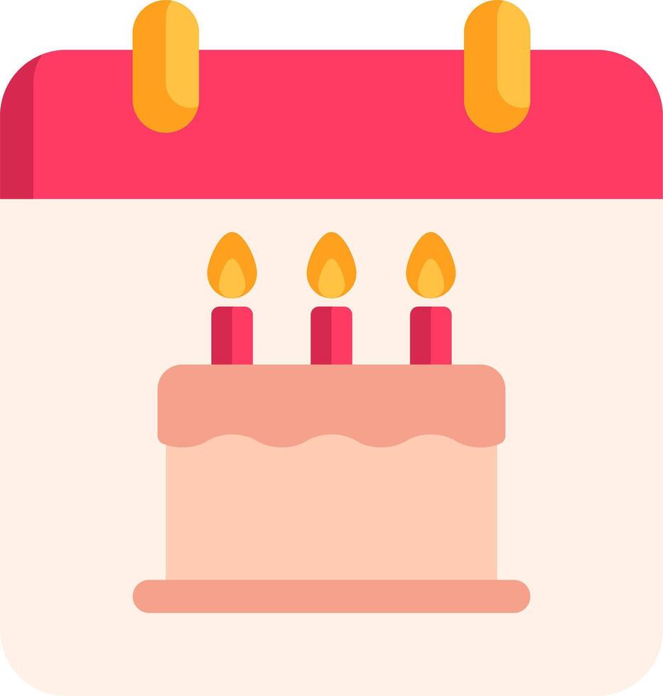 A calendar with a cake on it vector
