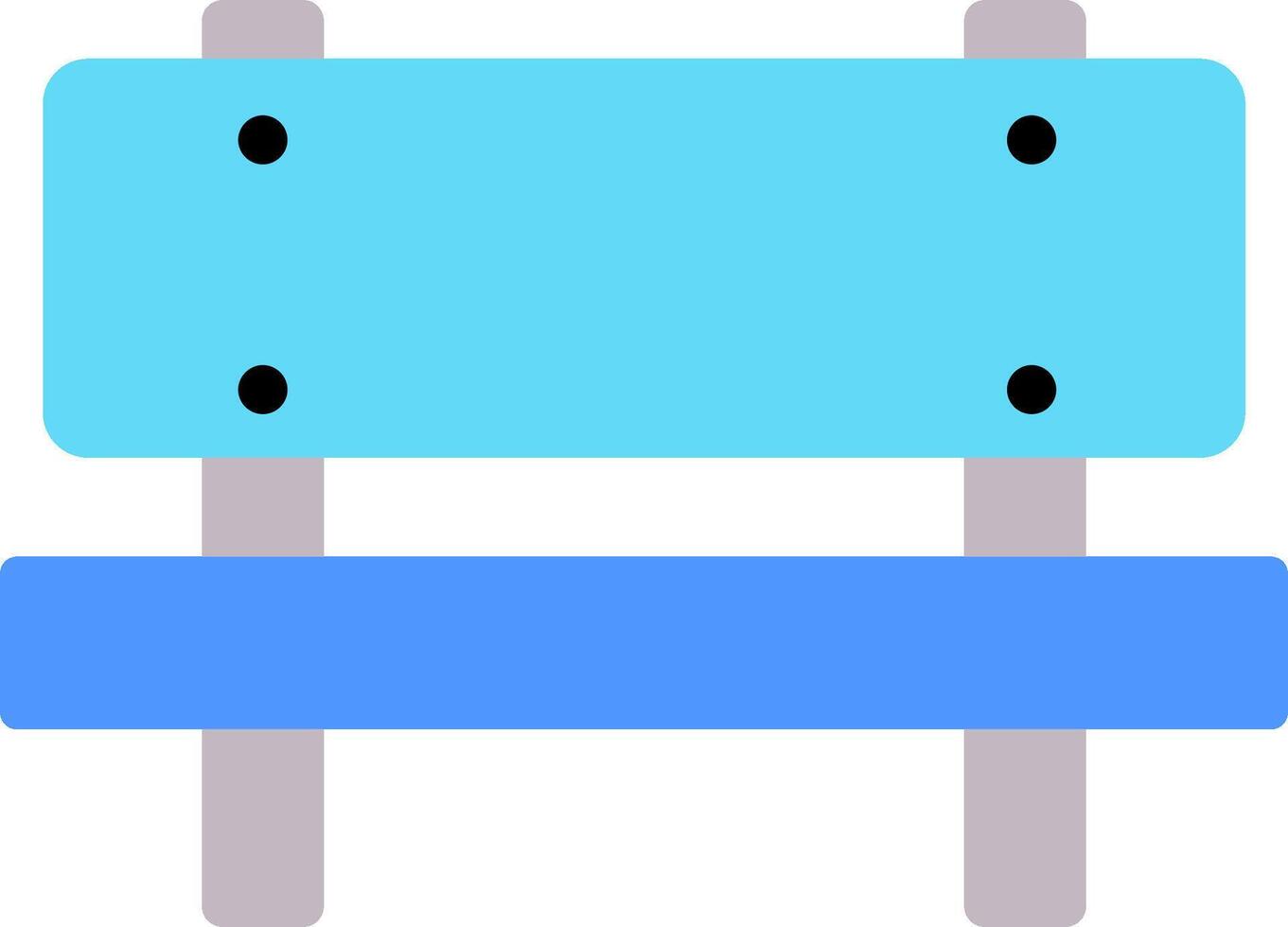 A blue bench with two holes on the top vector