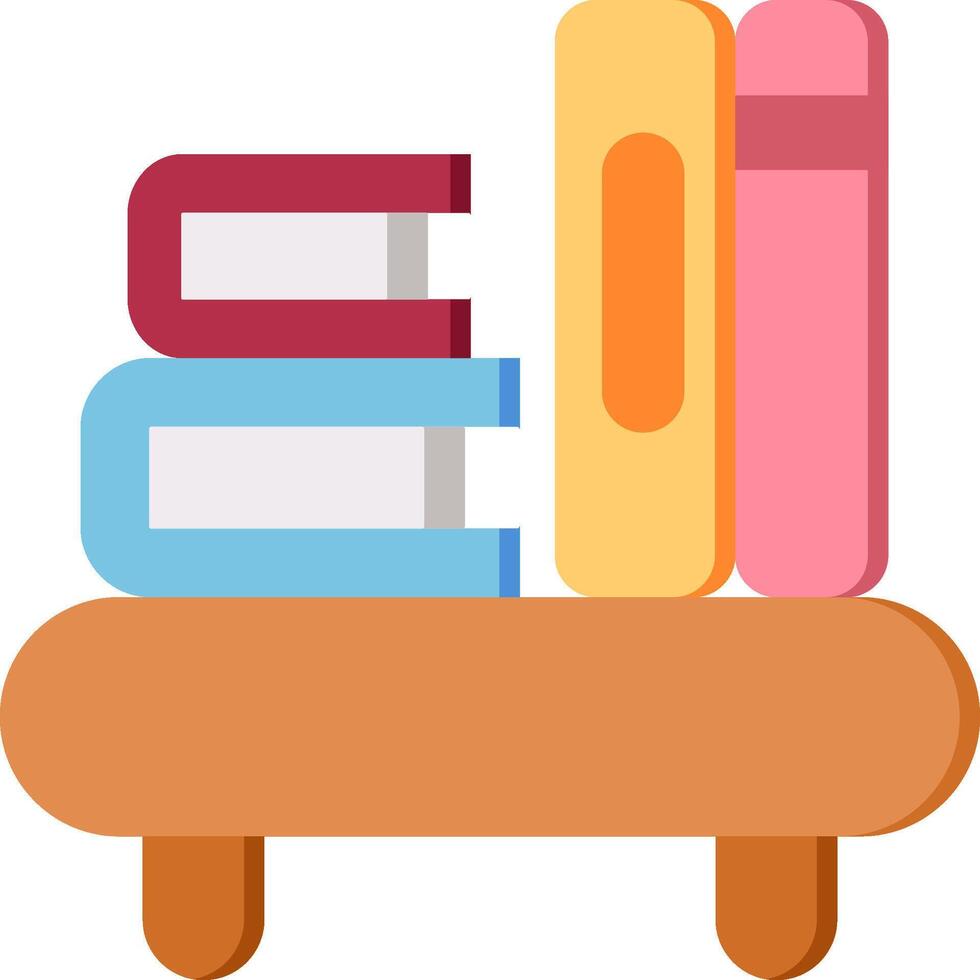 Books on a table icon vector