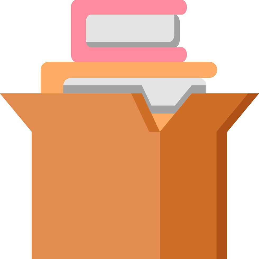 A box with books in it on a white background vector