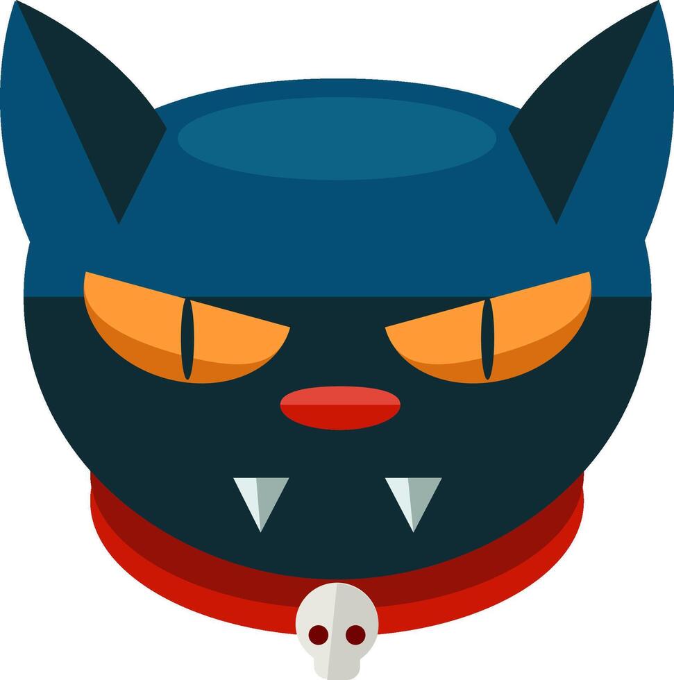 A cat with a red collar and blue eyes vector