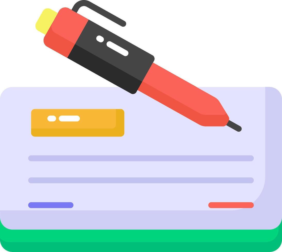 A pen is sitting on top of a document vector