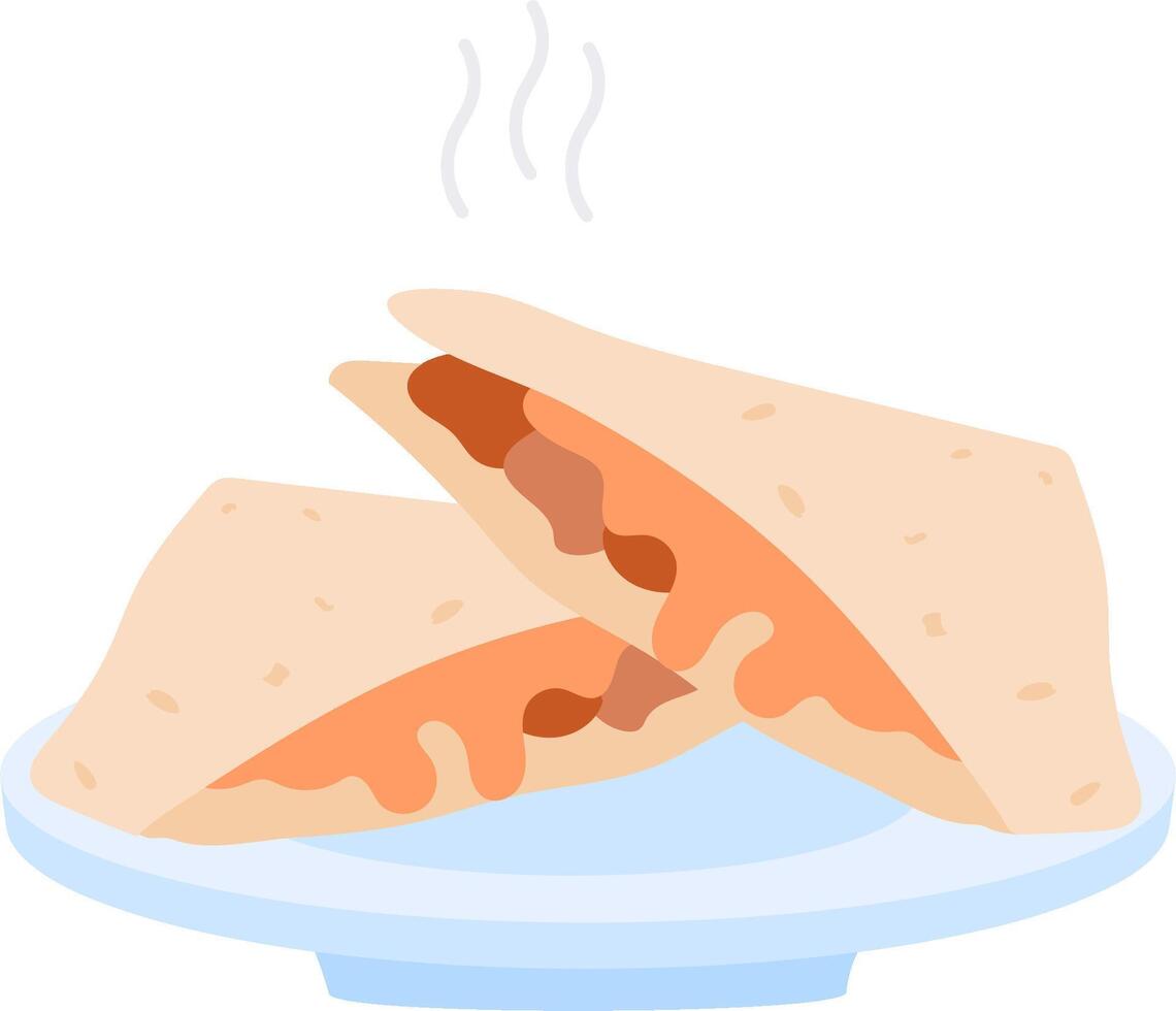 A cartoon of a sandwich with cheese and meat vector