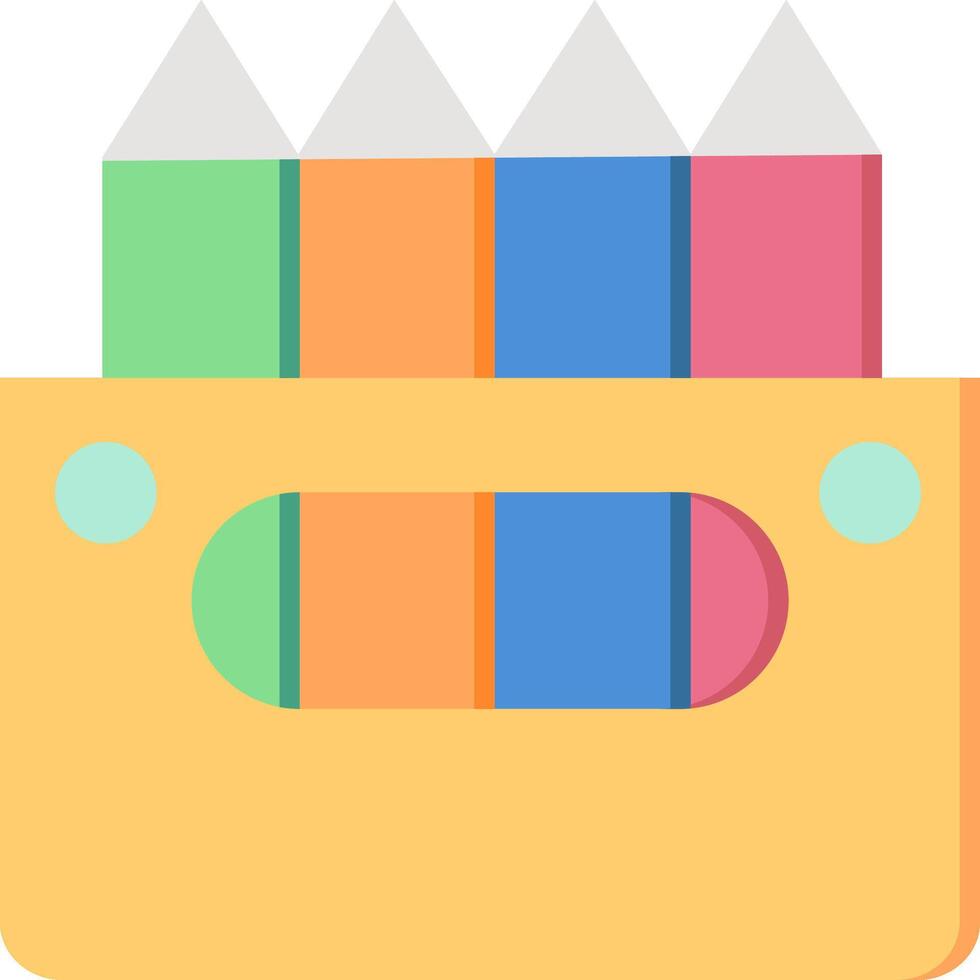 Colorful pencils in a box with a white background vector