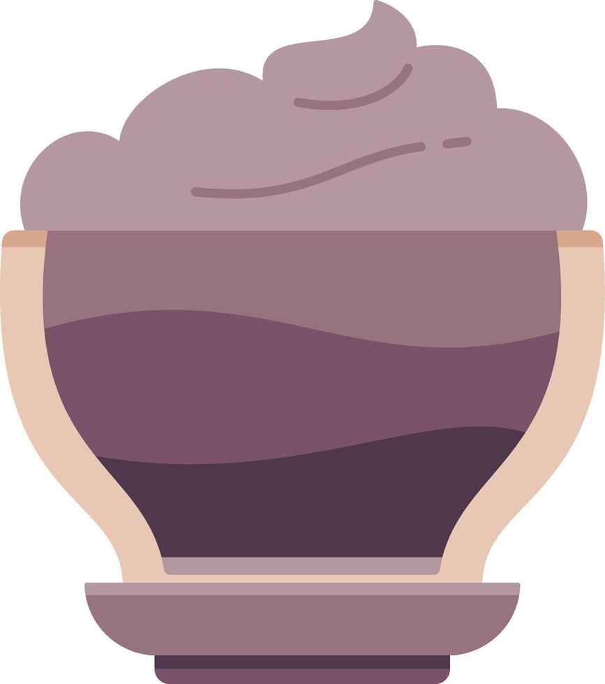 A bowl of pudding with a purple color vector