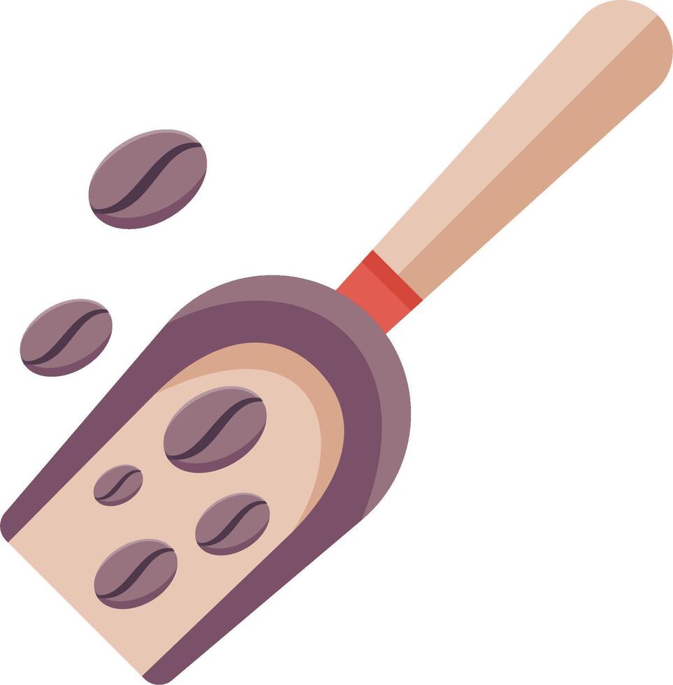 Coffee beans on a spoon vector