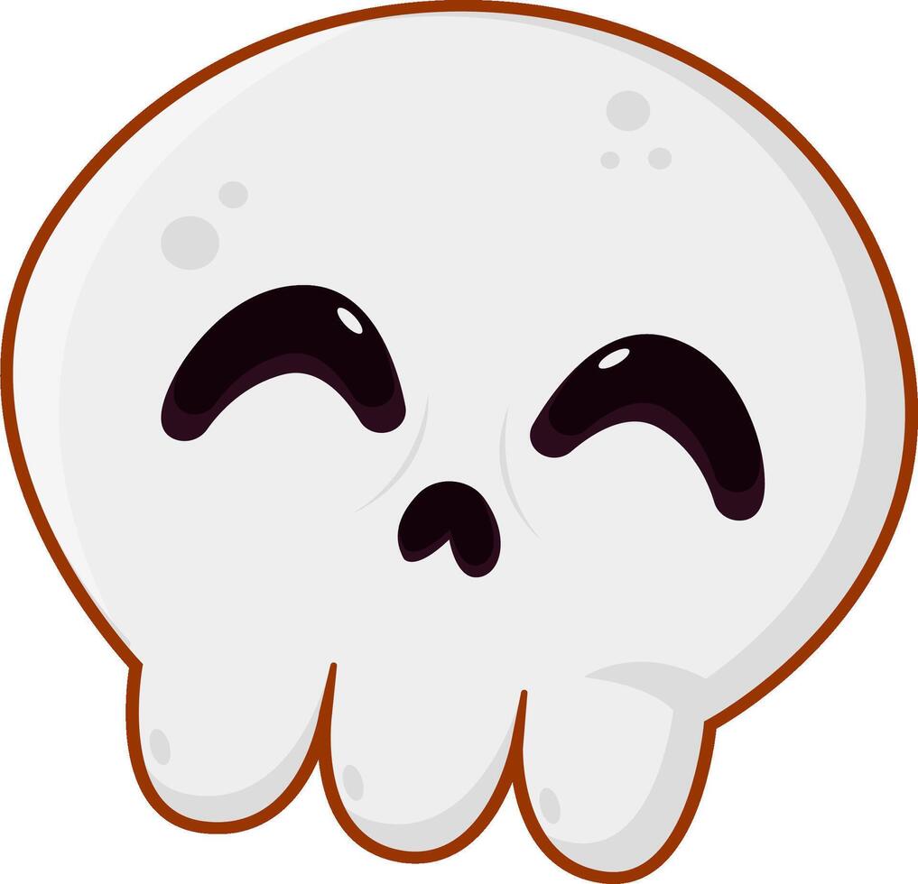 A cartoon white skull with eyes and a smile vector