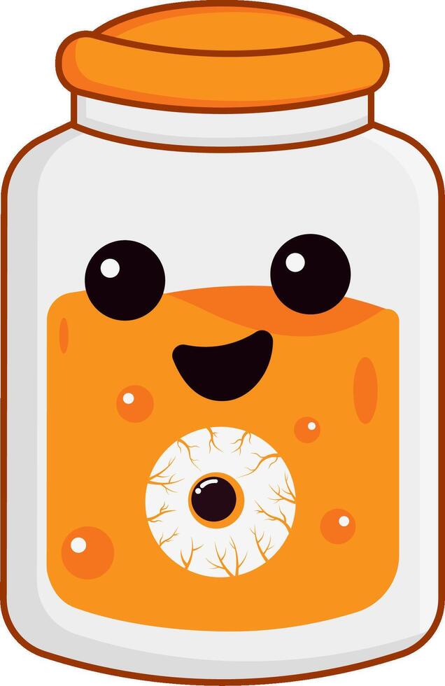 A jar with a smiling face and eyes vector