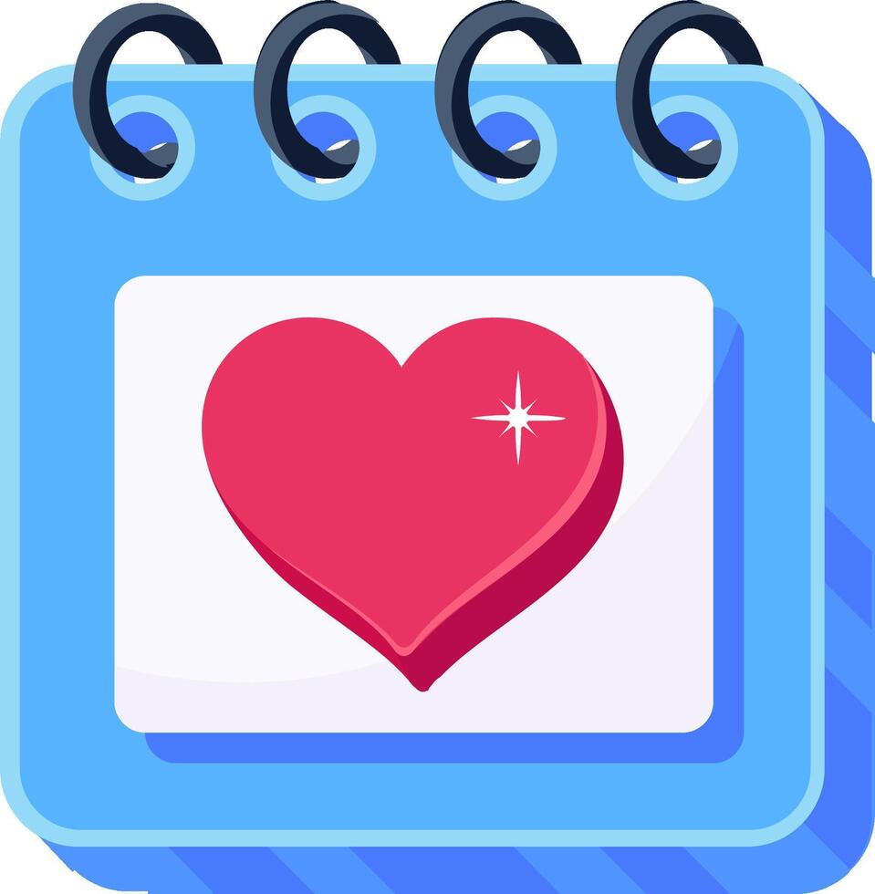 A calendar with a heart on it vector