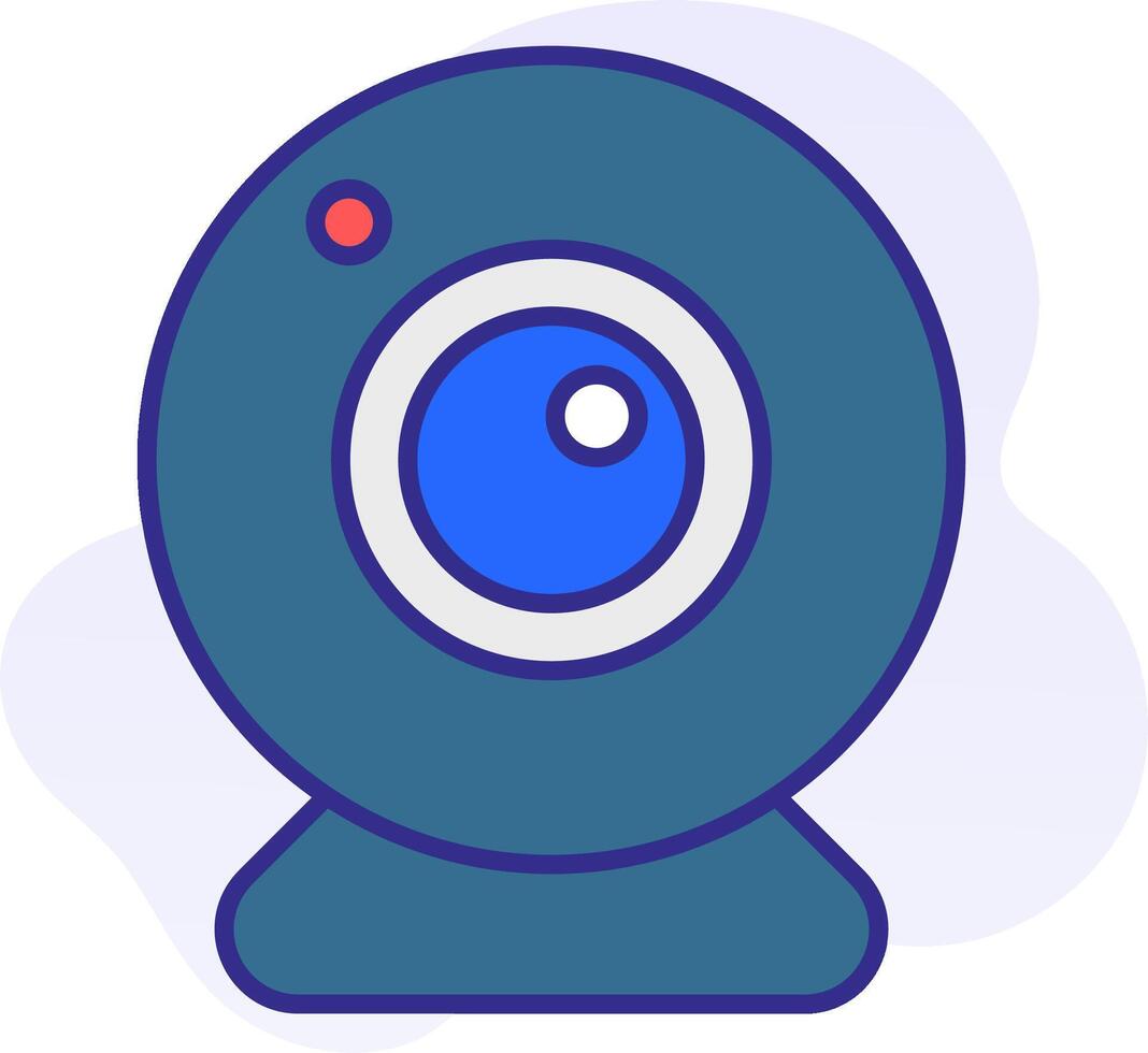 Webcam icon with blue eyes vector