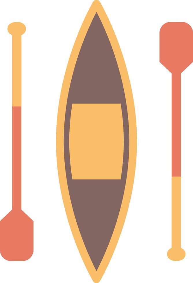 A canoe and paddle are shown on a white background vector