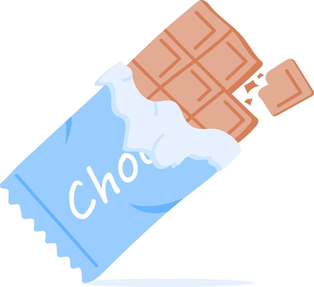 Chocolate bar with broken pieces vector